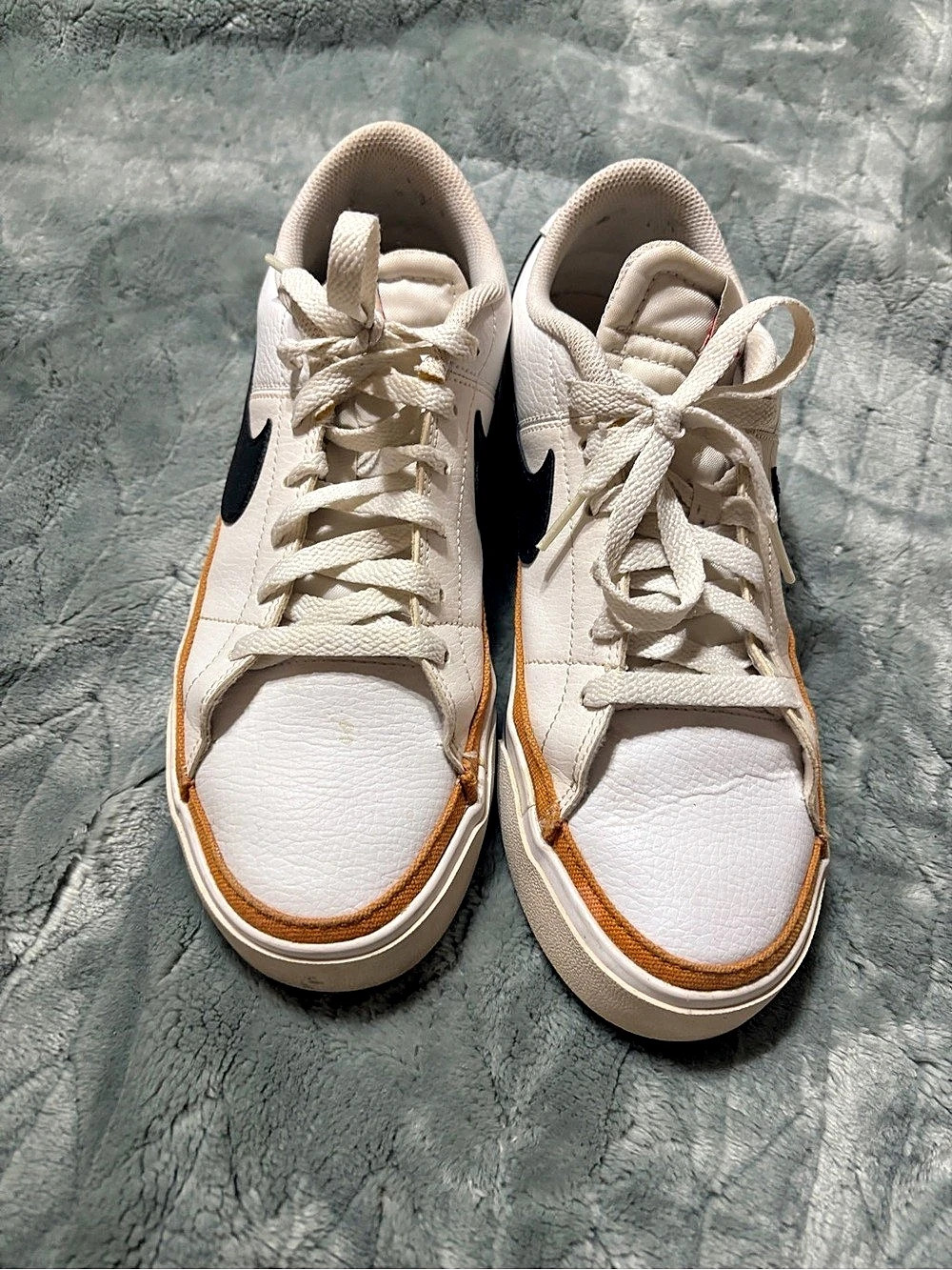 Nike Court Legacy Lift White Black Hemp Team Orange Sneakers